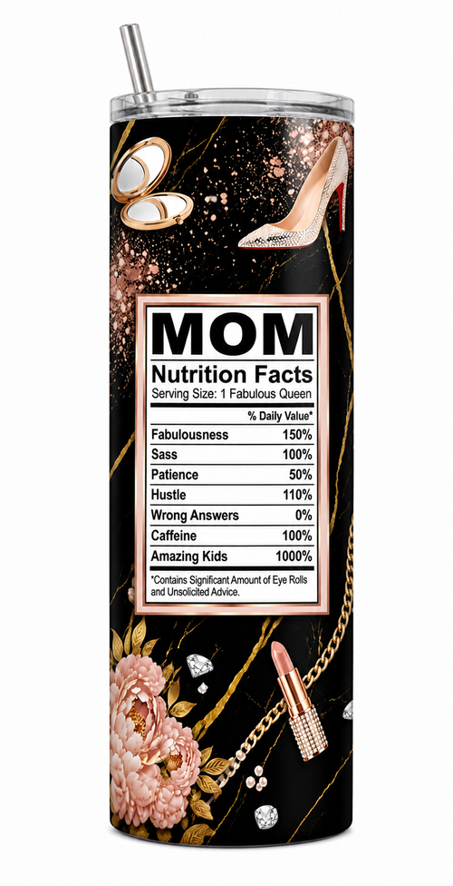 Best Mom Ever 20oz Skinny Tumbler – Glam Black & Gold
