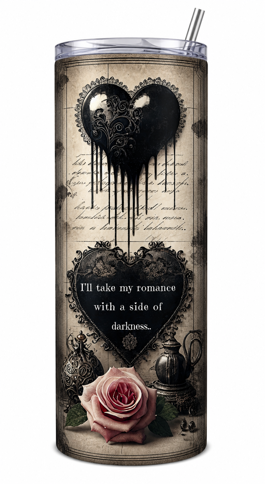 Dark Romance 20oz Skinny Tumbler – Gothic Book Lover