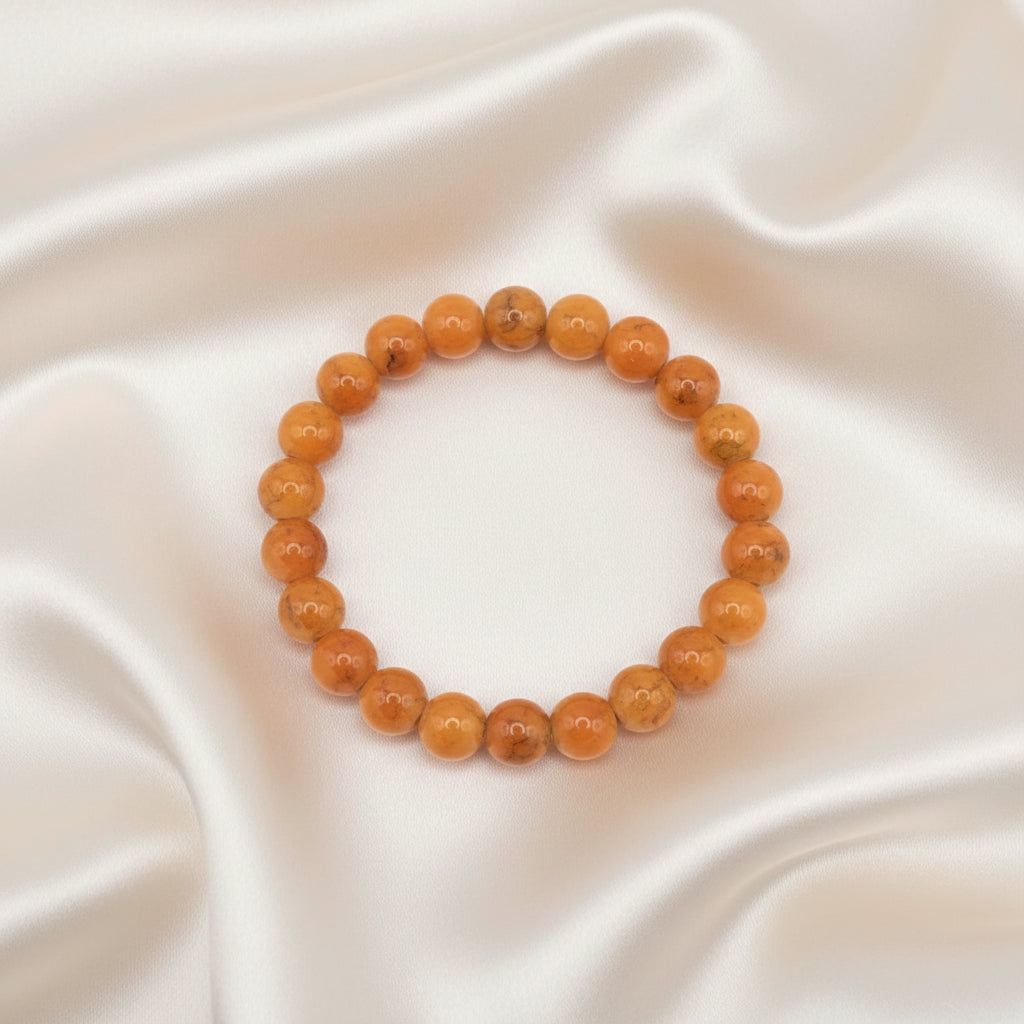 Amber Flame Beaded Bracelet