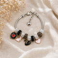 Midnight Swan Charm Bracelet