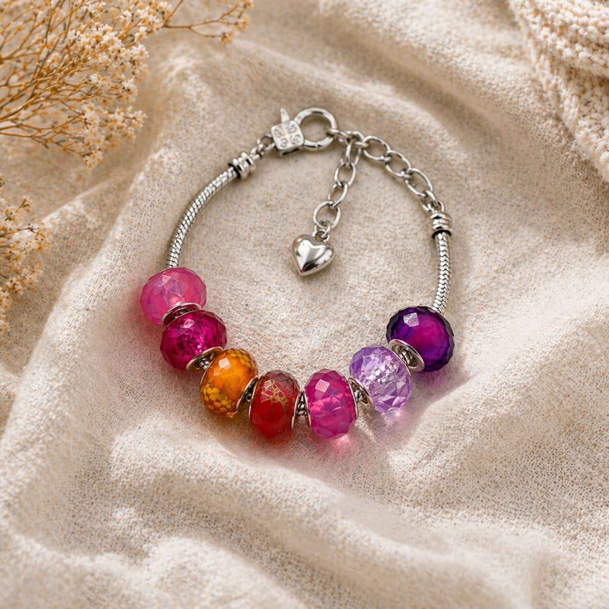 Sunset Blush Charm Bracelet