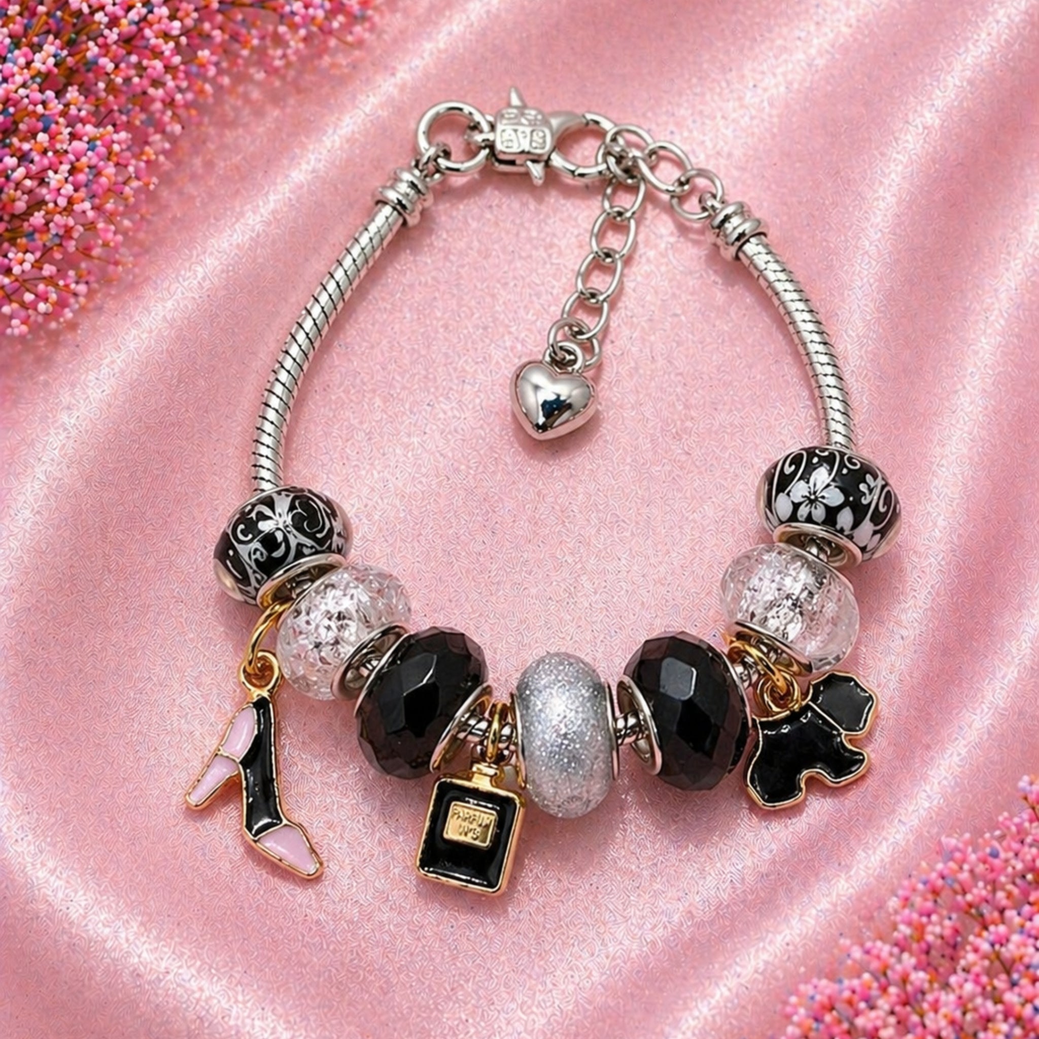 Black Velvet Charm Bracelet