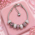 Frosted Rose Charm Bracelet