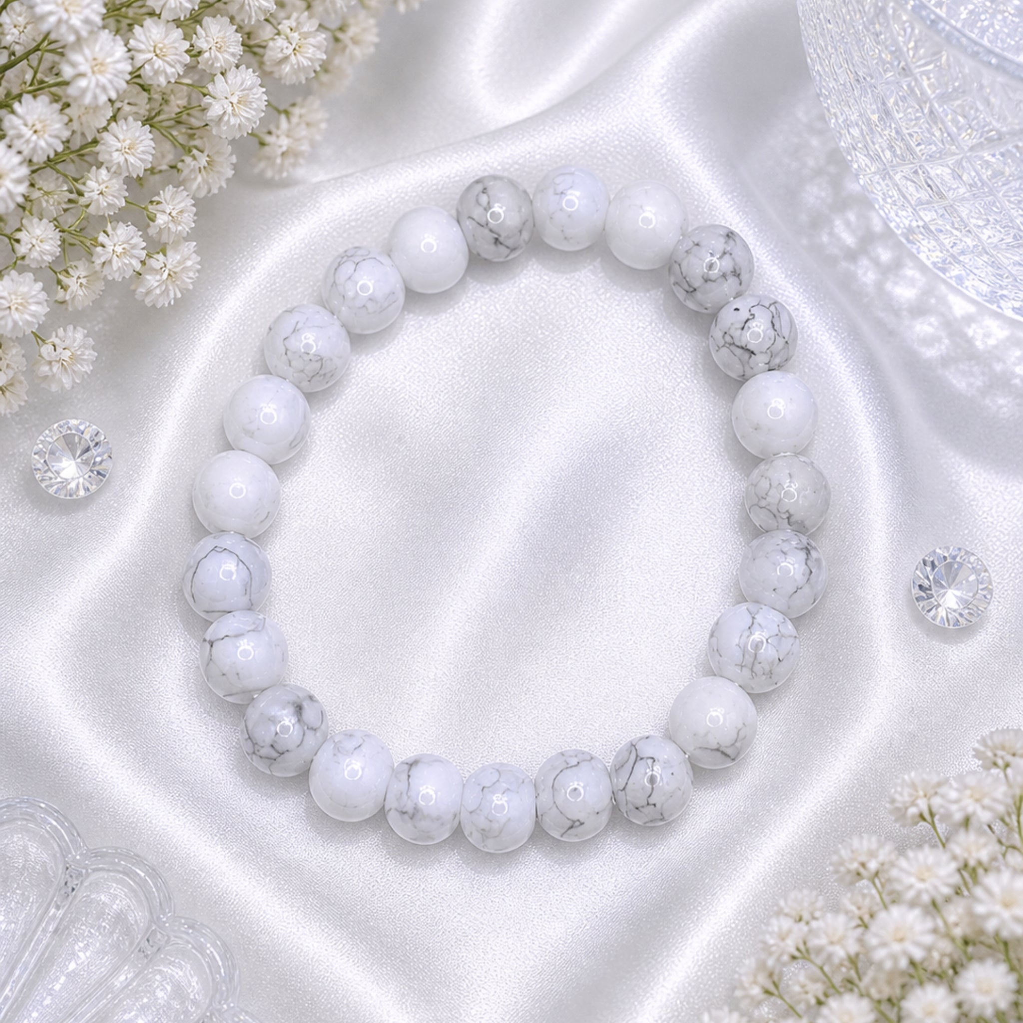 Silver Veil Beaded Bracelet