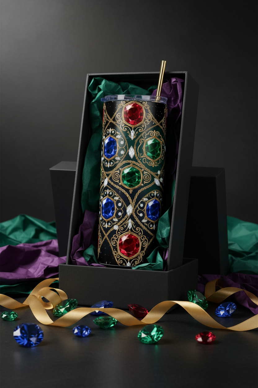 Jewel Crown Tumbler in luxury black gift box